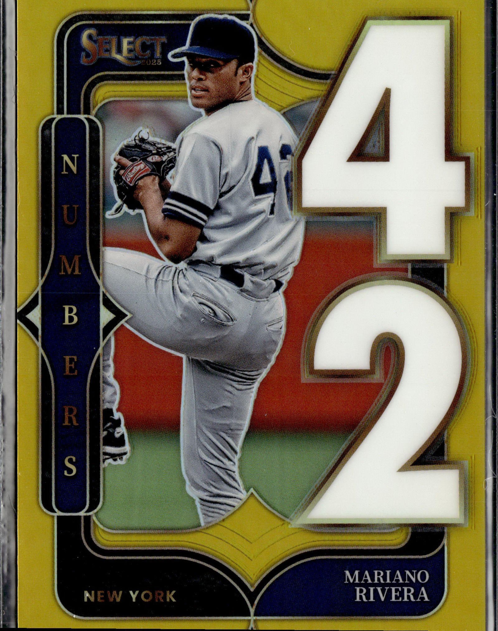 2025 Panini Select #16 Mariano Rivera Select Numbers Gold Prizm #/10-1