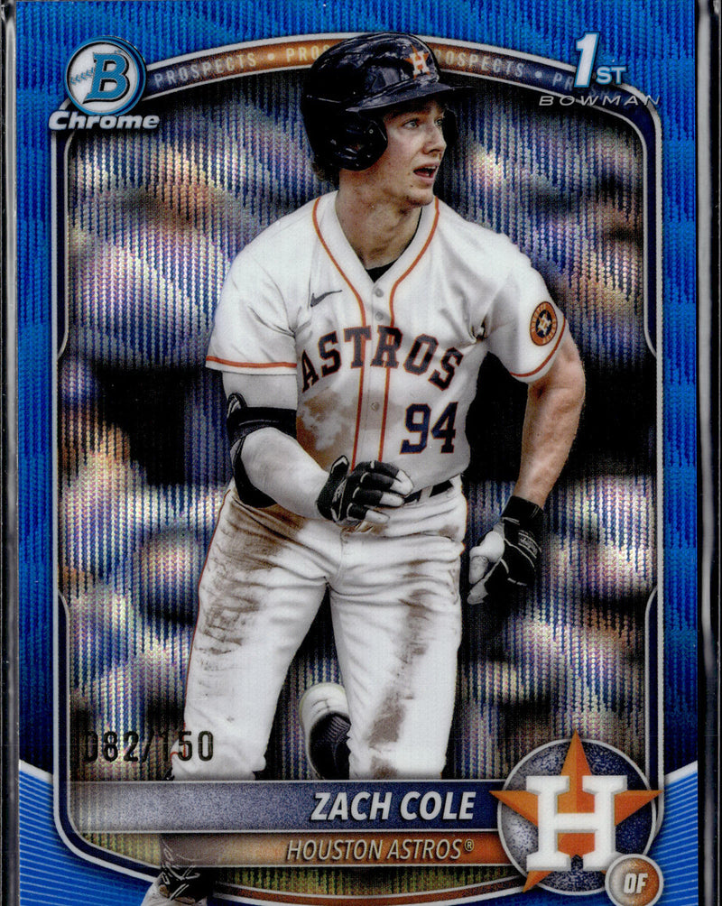 2025 Bowman Chrome Zach Cole Prospects Blue Pulsar #/150-1