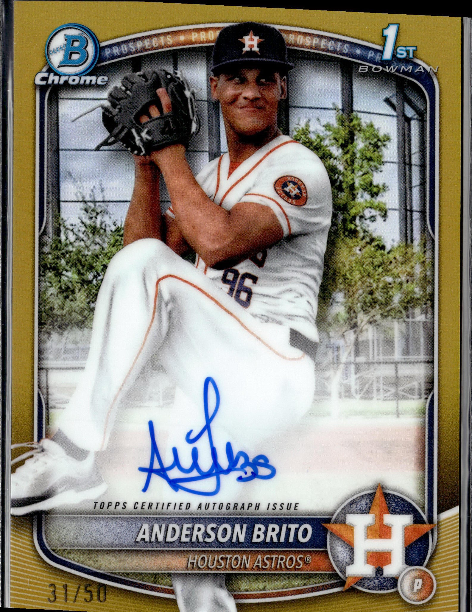 2025 Bowman Chrome Anderson Brito Prospect Autographs Gold #/50