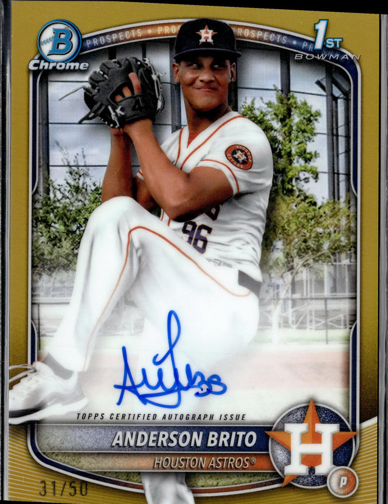 2025 Bowman Chrome Anderson Brito Prospect Autographs Gold #/50-1