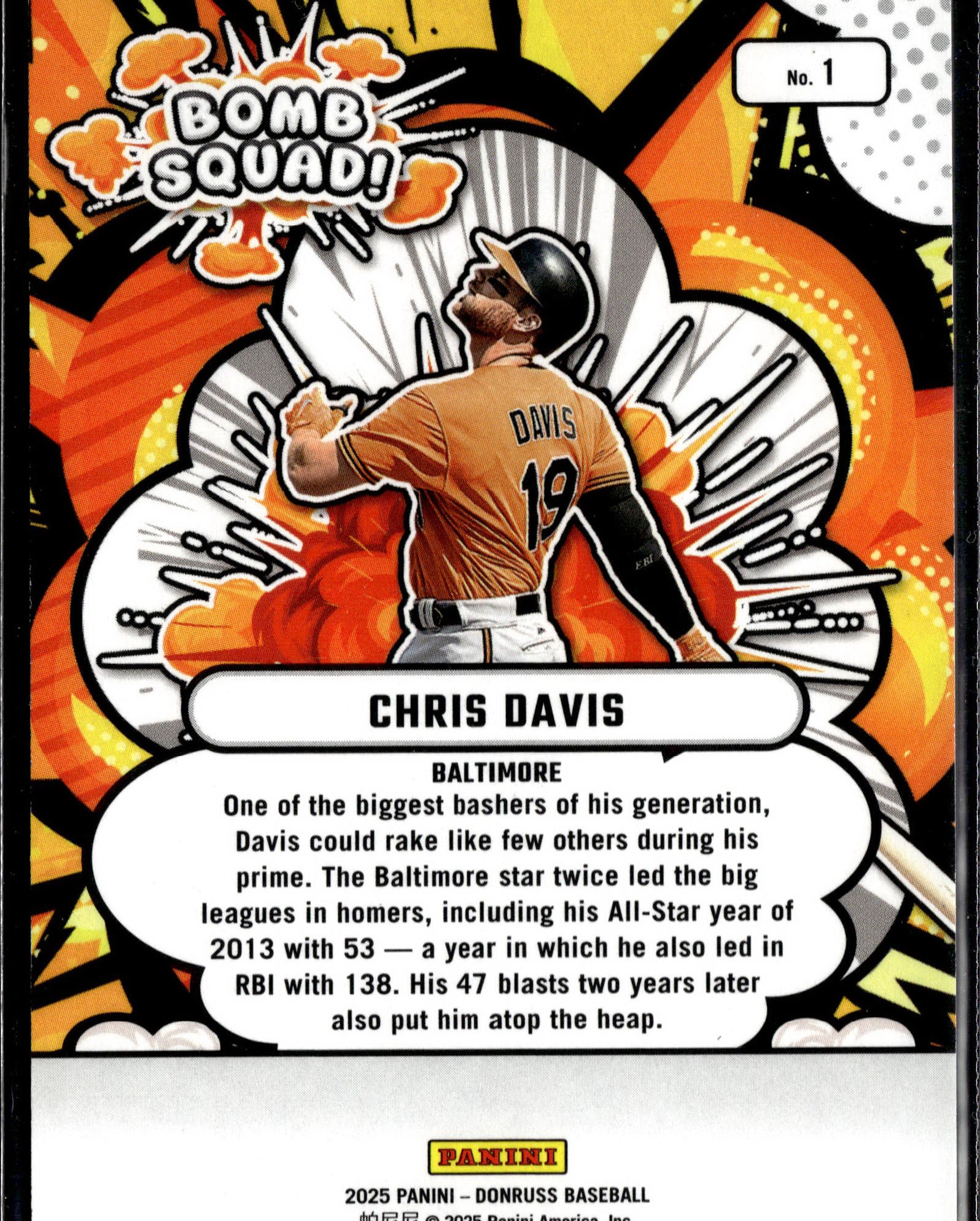 2025 Donruss Chris Davis Bomb Squad Green Explosion Insert #/25-2
