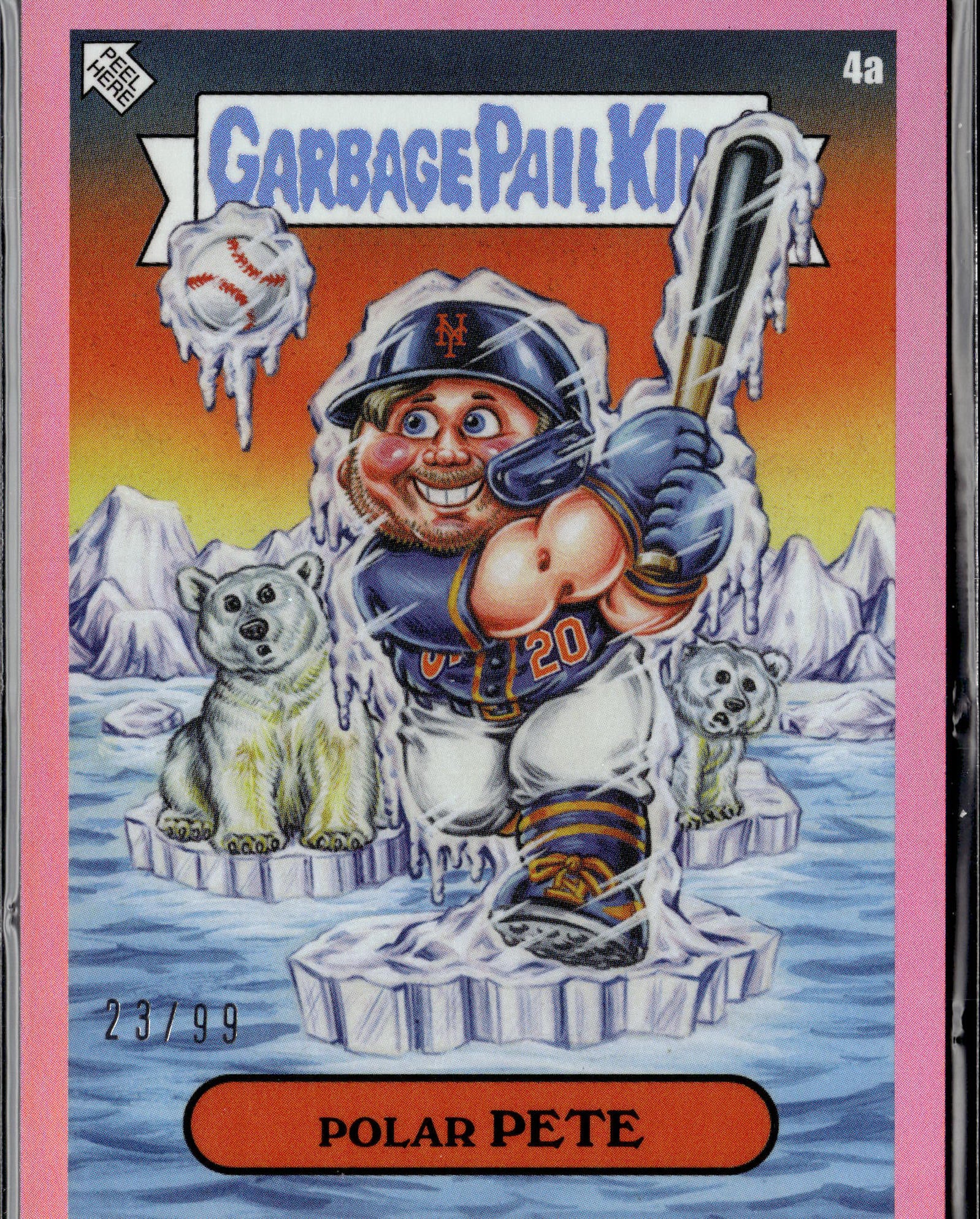 2023 Topps Garbage Pail Kids x MLB Series 3 #4a Polar Pete Pink Foil #/99