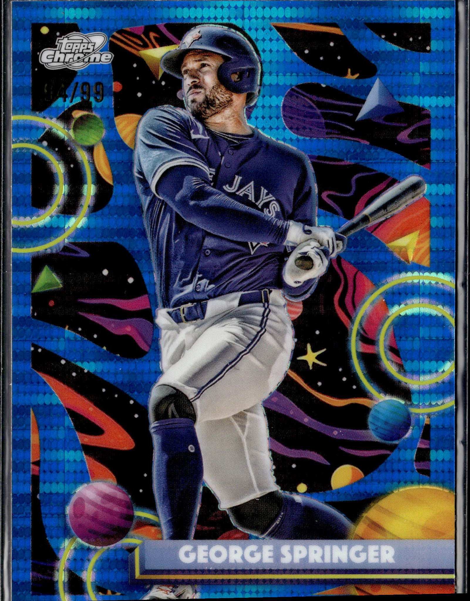 2025 Topps Chrome Cosmic #85 George Springer Blue Moon Refractor #/99-1