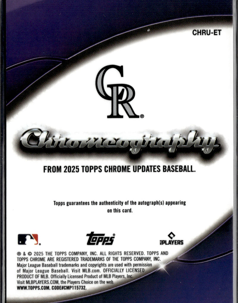 2025 Topps Chrome Update Ezequiel Tovar Chromeography Orange Auto #/25-2