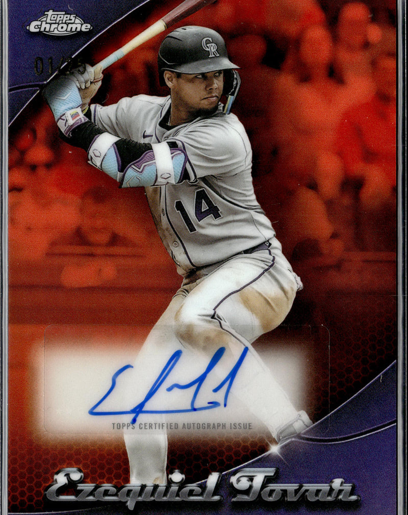 2025 Topps Chrome Update Ezequiel Tovar Chromeography Orange Auto #/25-1