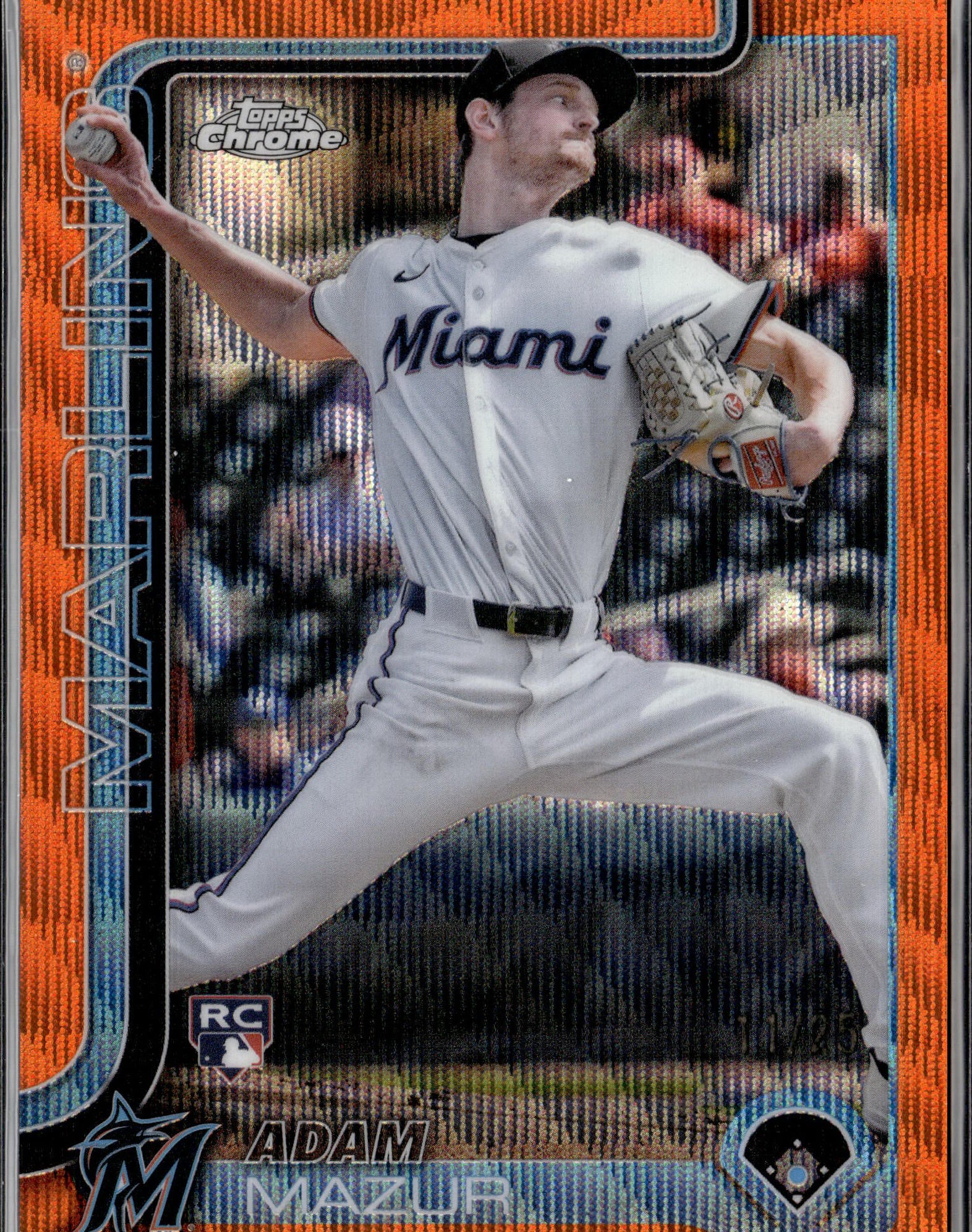 2025 Topps Chrome #157 Adam Mazur Orange Geometric Refractors #/25-1