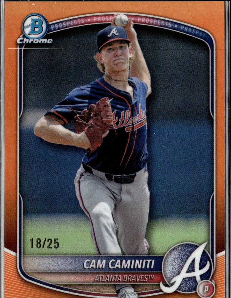 2025 Bowman Draft #BDC-122 Cam Caminiti Chrome Orange Refractor #/25-1