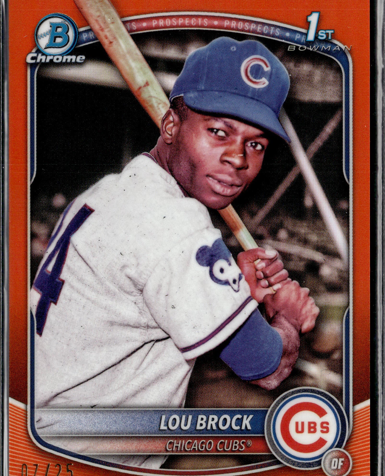 2025 Bowman Draft #BD-202 Lou Brock Chrome Orange Refractor #/25
