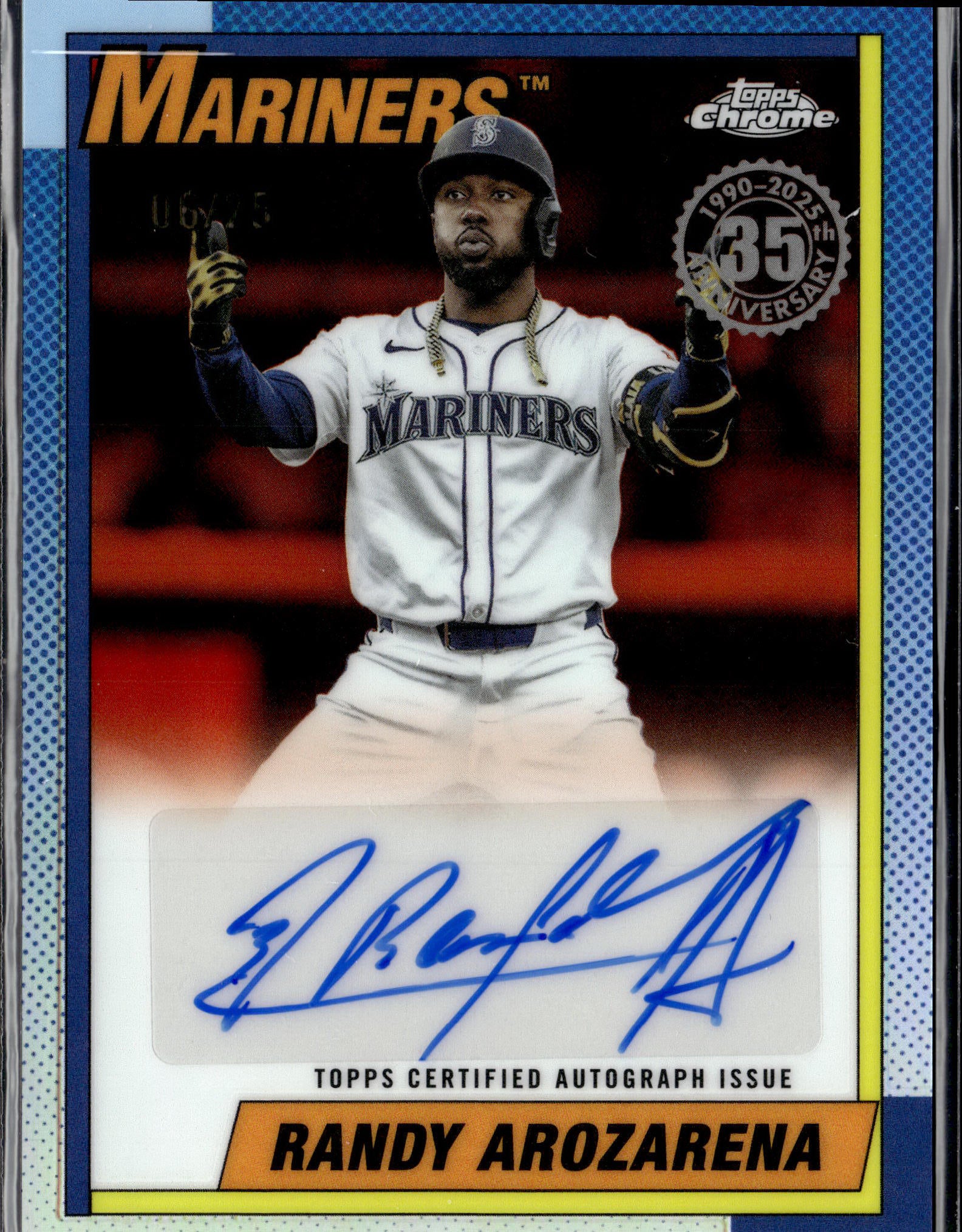 2025 Topps Chrome Update #90CUA-RA Randy Arozarena 1990  Autographs Orange  #/25