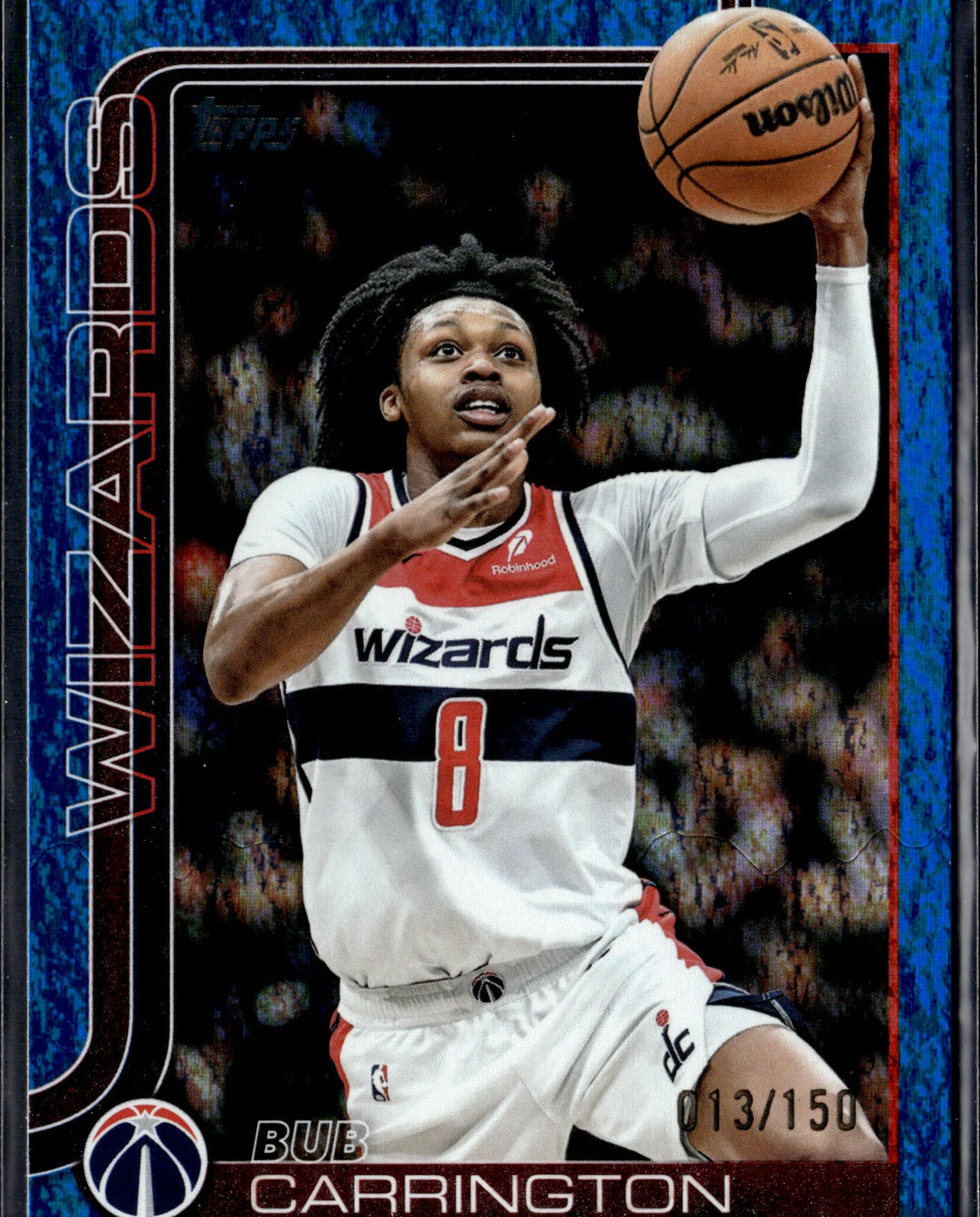 2025-26 Topps #97 Bub Carrington Blue Holo Foil #/150