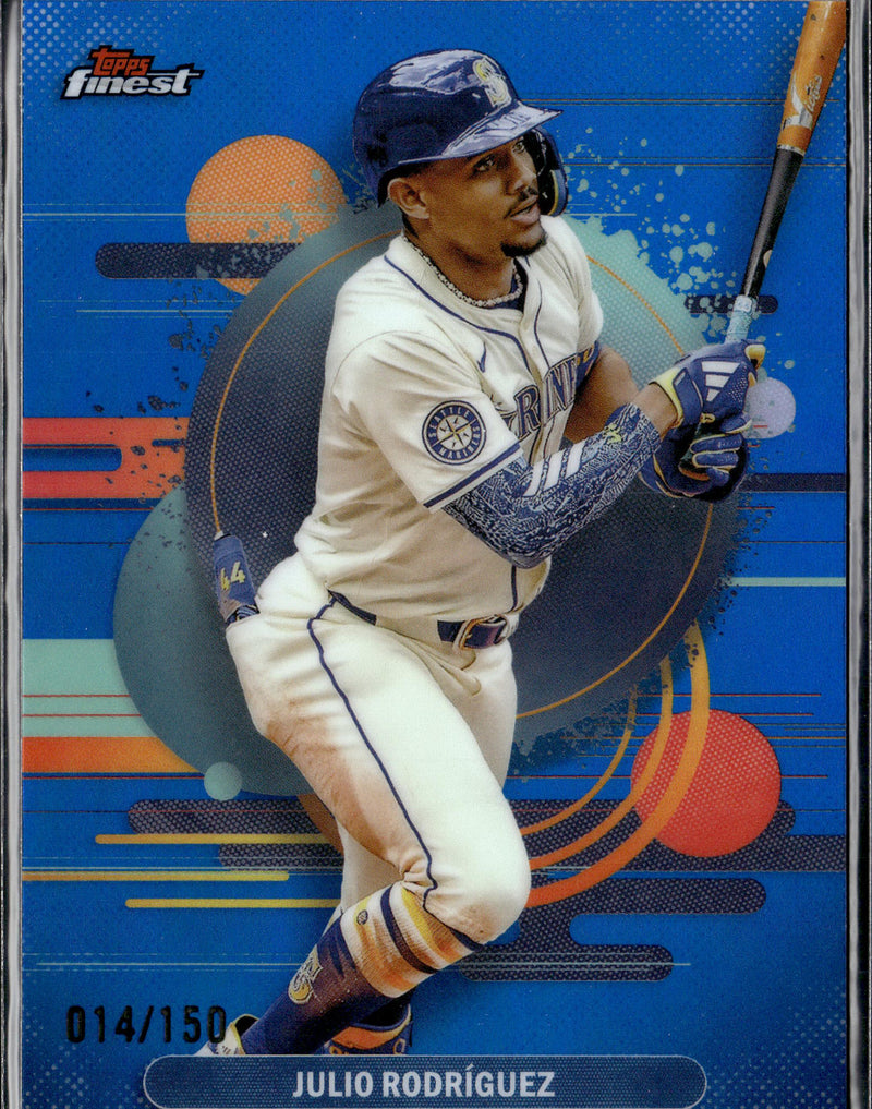 2025 Finest #110 Julio Rodríguez Blue Refractor #/150-1