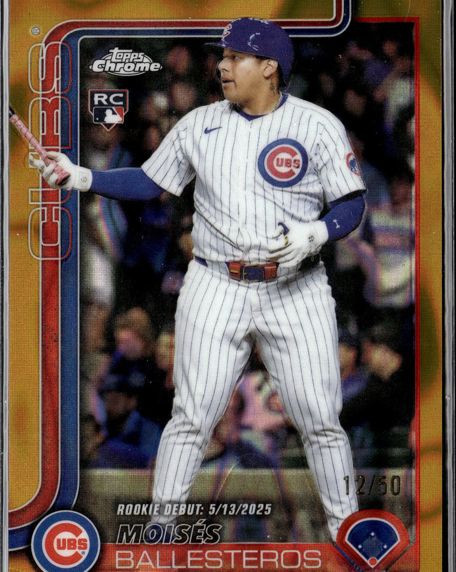 2025 Topps Chrome Update #USC7 Moisés Ballesteros Gold Refractors #/50-1