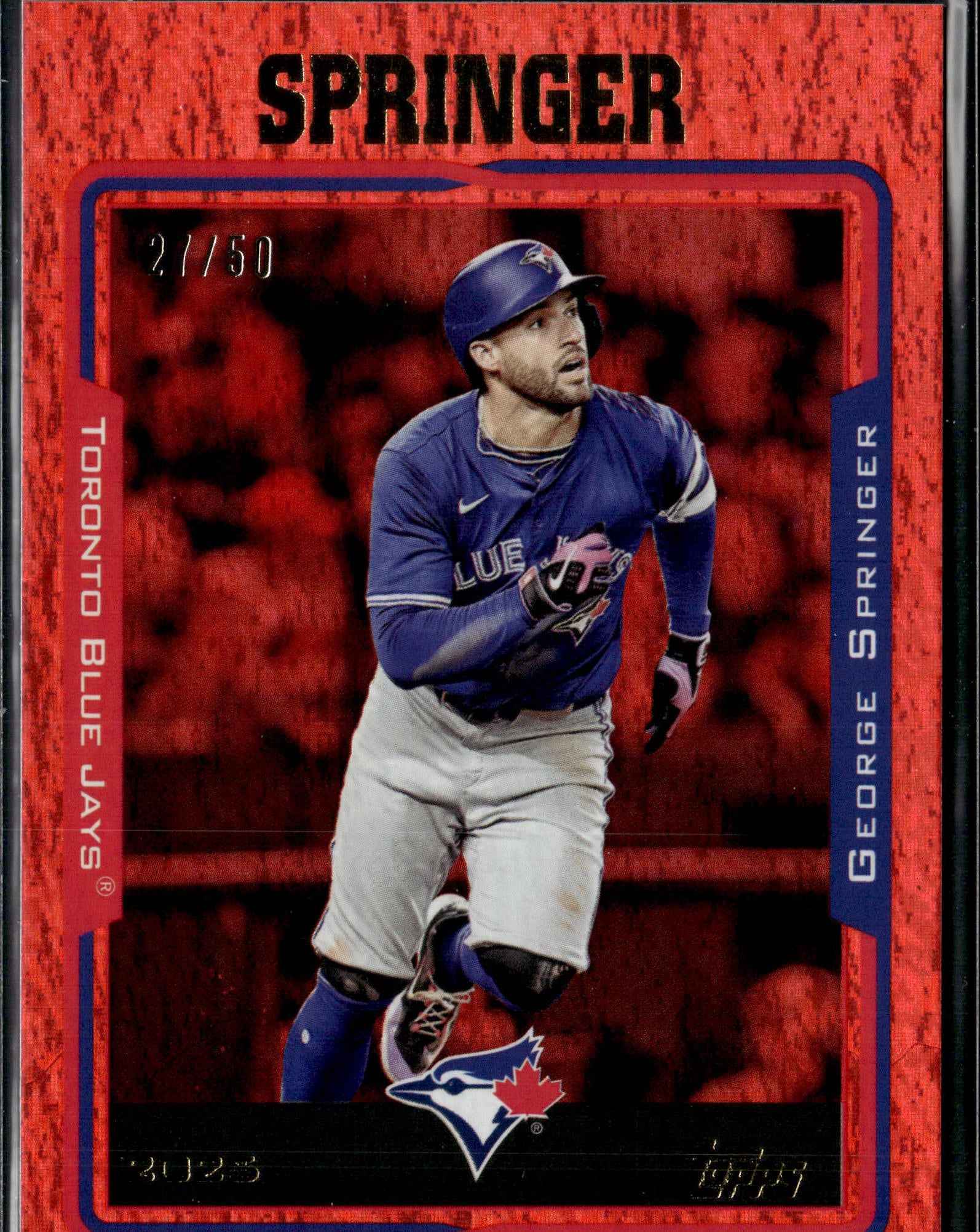 2025 Topps Archives #204 George Springer Red Hot Foilboard #/50-1