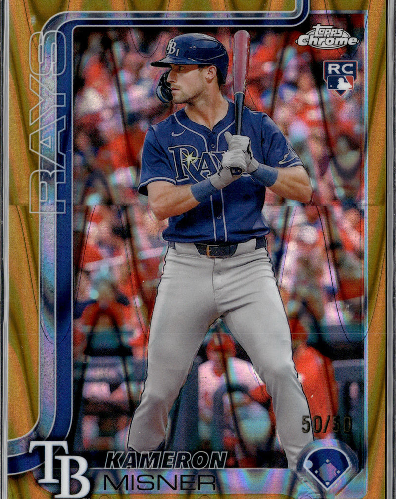 2025 Topps Chrome #130 Kameron Misner Gold Raywave Refractors #/50-1