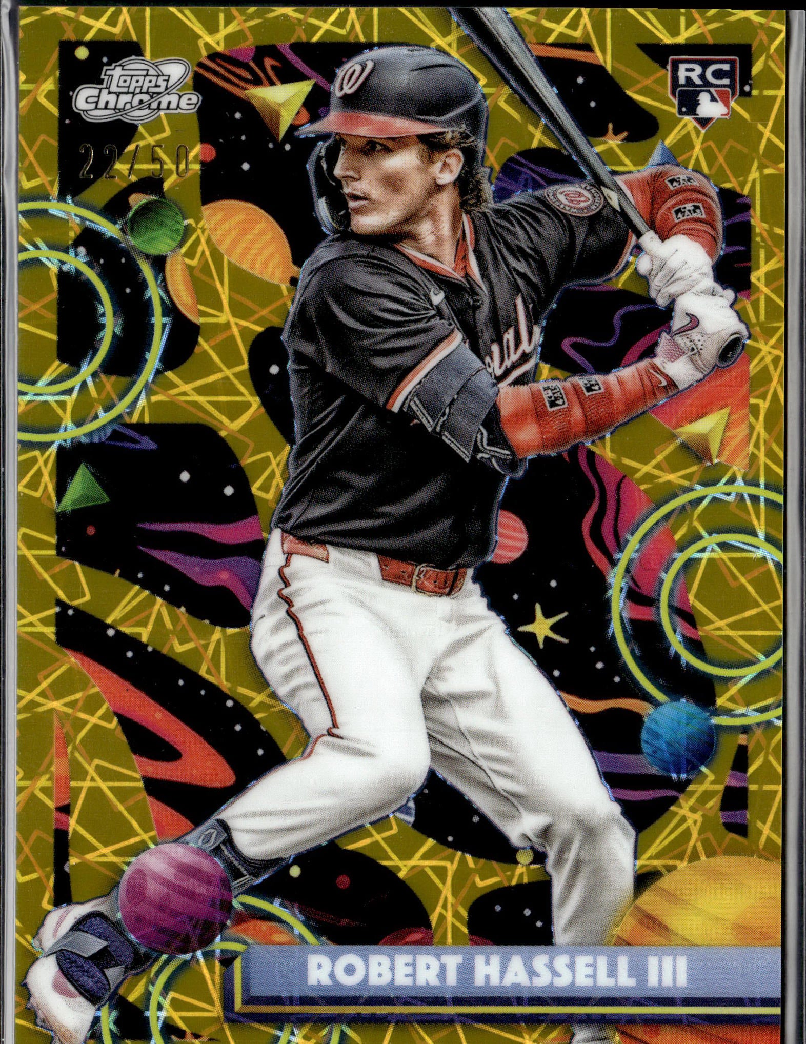 2025 Topps Chrome Cosmic #108 Robert Hassell III Gold Interstellar#/50