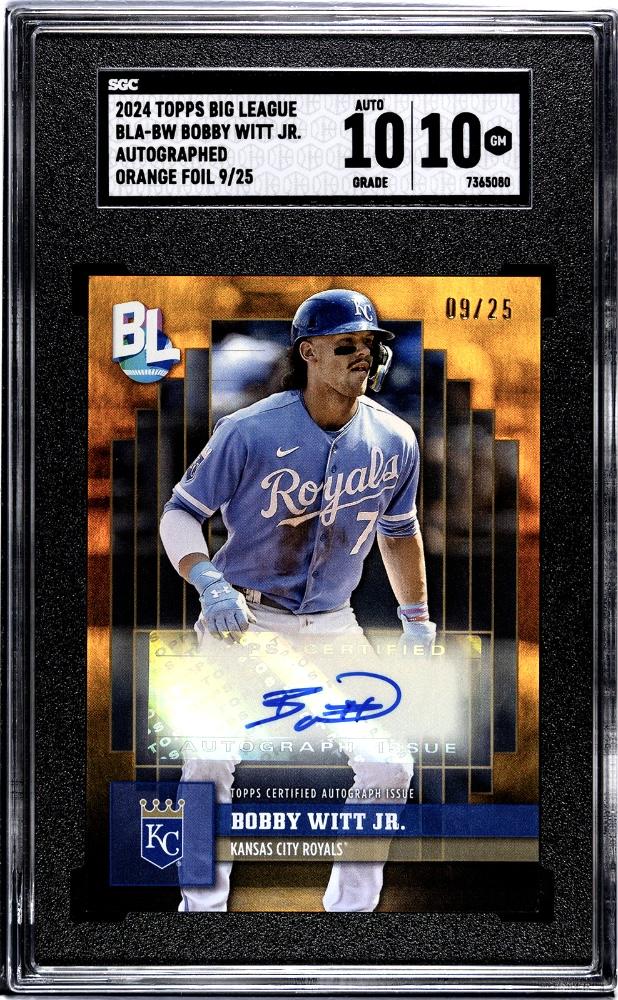 2024 Topps Big League #BLA-BW Bobby Witt Jr. Auto Orange Foil SGC 10 #/25-1