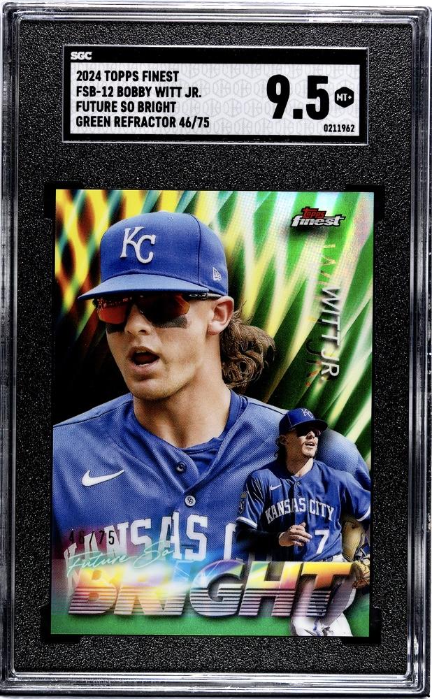 2024 Topps Finest #FSB-12 Bobby Witt Jr. Future So Bright #/75 SGC 9.5 Mint+
