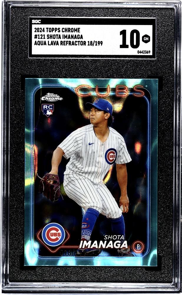 2024 Topps Chrome #121 Shota Imanaga Aqua Raywave Refractors SGC 10 #/199-1
