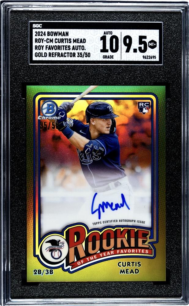 2024 Bowman #ROY-CM Curtis Mead Rookie of the Year Favorites Auto Gold #/50