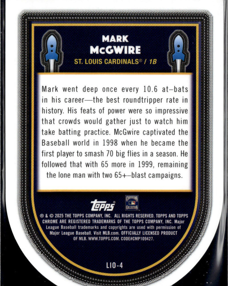 2025 Topps Chrome Cosmic #LIO-4 Mark McGwire Launched into Orbit Refr Gold#/25-2