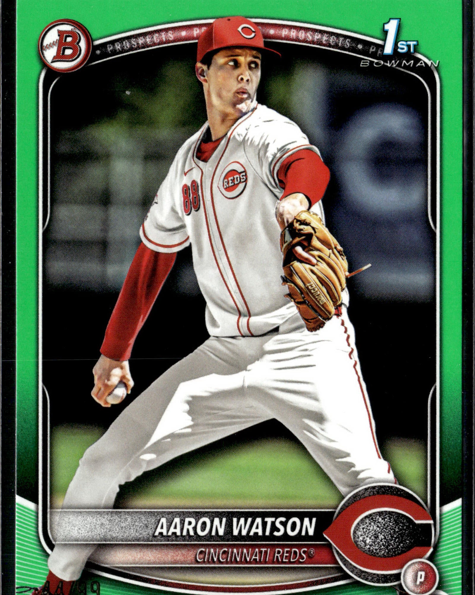 2025 Bowman Draft #BD-193 Aaron Watson Green #/199