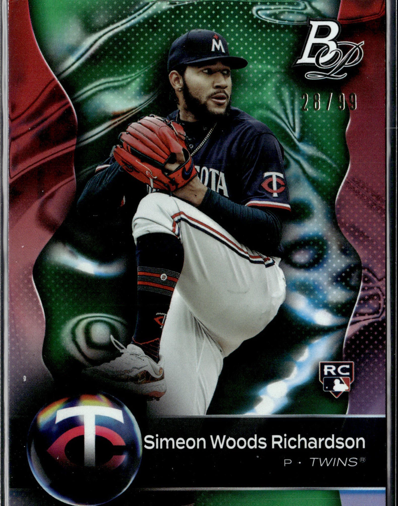 2023 Bowman Platinum #99 Simeon Woods Richardson Emerald Ice Foil #/299