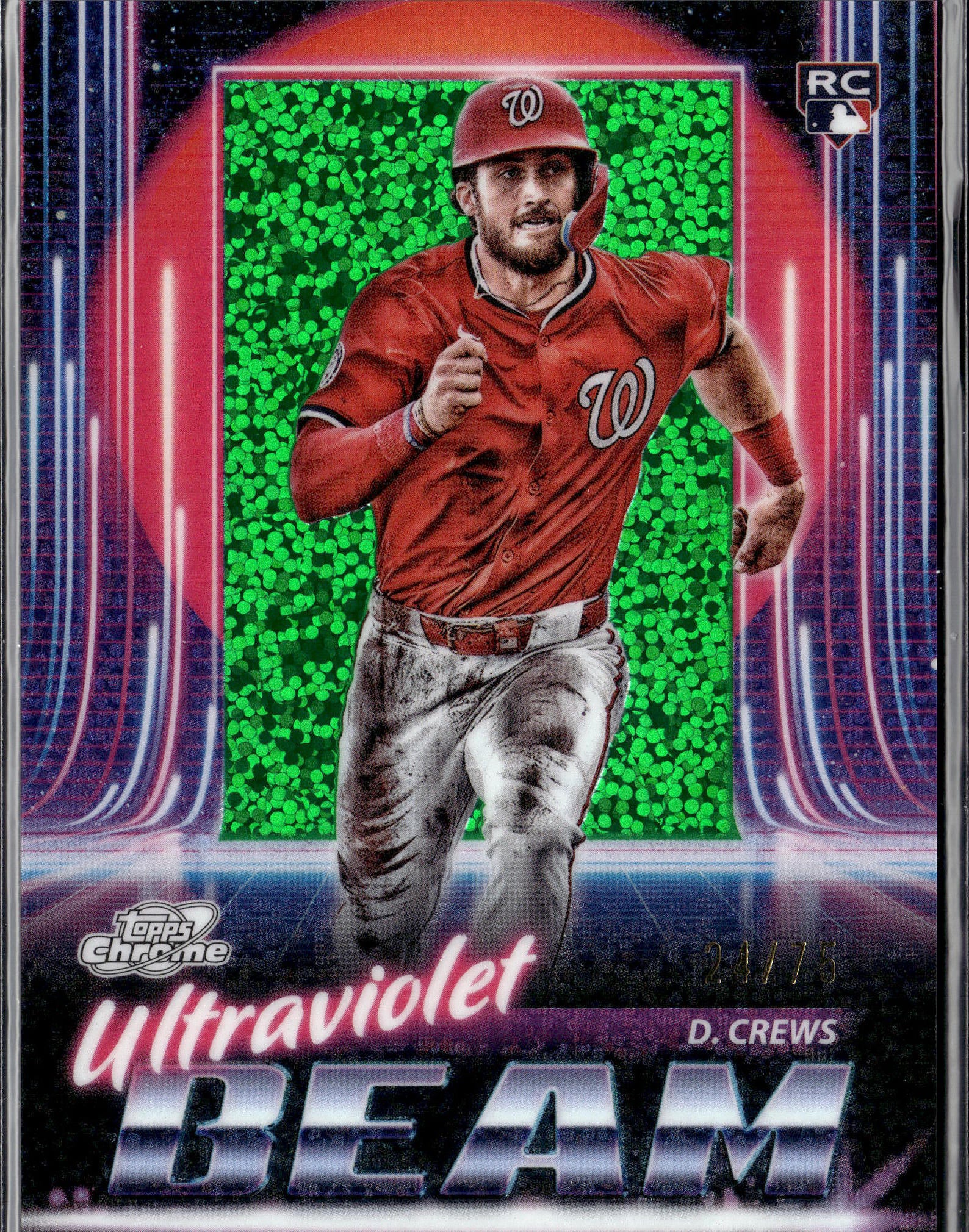 2025 Topps Chrome Cosmic #UB-2 Dylan Crews Ultra Beam Green Space Dust Ref #/75