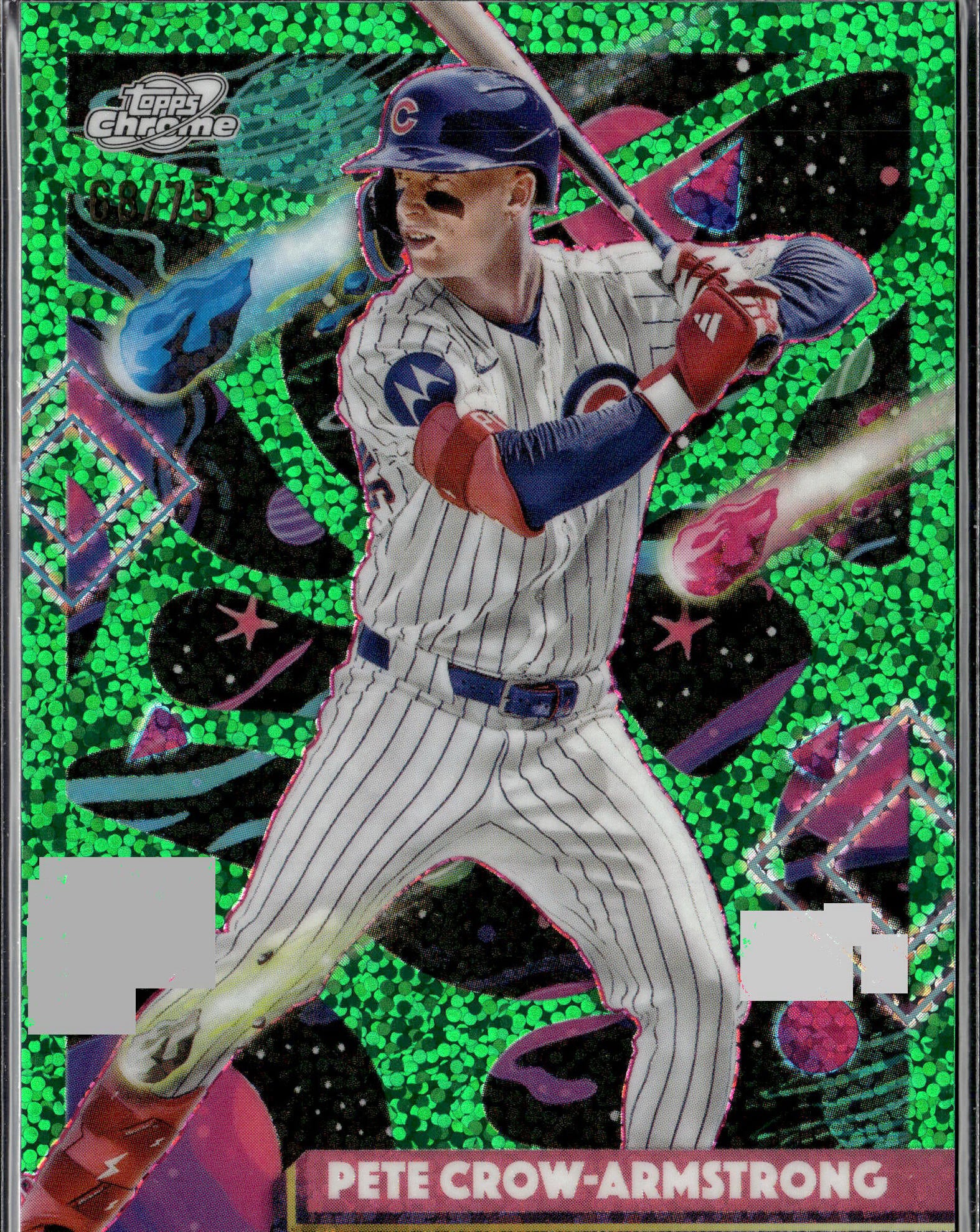 2025 Topps Chrome Cosmic #104 Pete Crow-Armstrong Green Space Dust Ref #/75