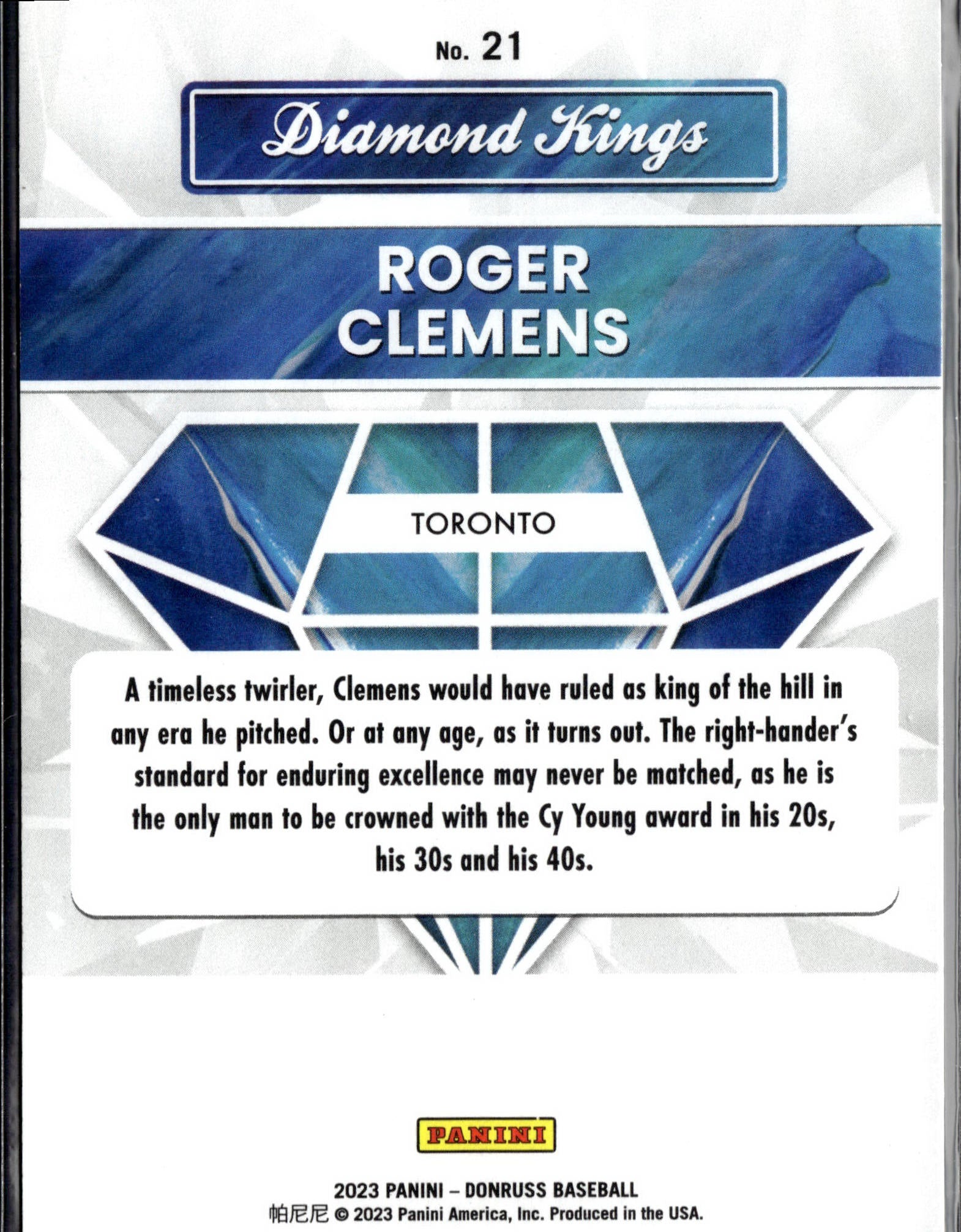 2023 Donruss #21 Roger Clemens On Fire #/75