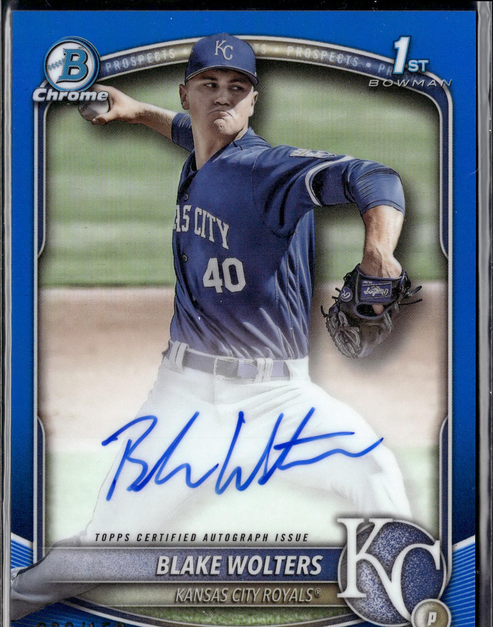 2025 Bowman Chrome #CPA-BW Blake Wolters Prospect Autographs Blue #/150