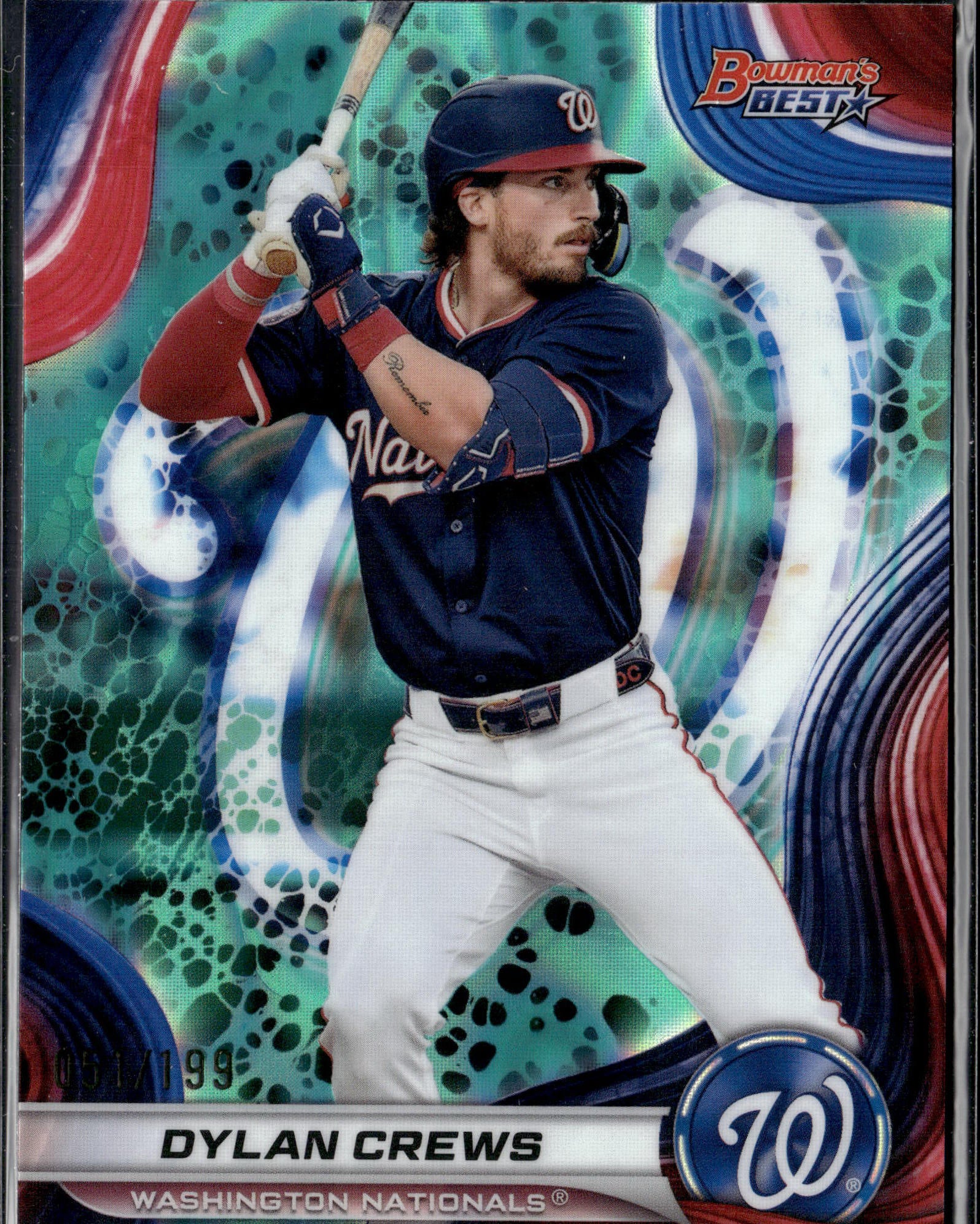 2024 Bowman's Best #TP-30 Dylan Crews Prospects Aqua Lava Refractors #/199