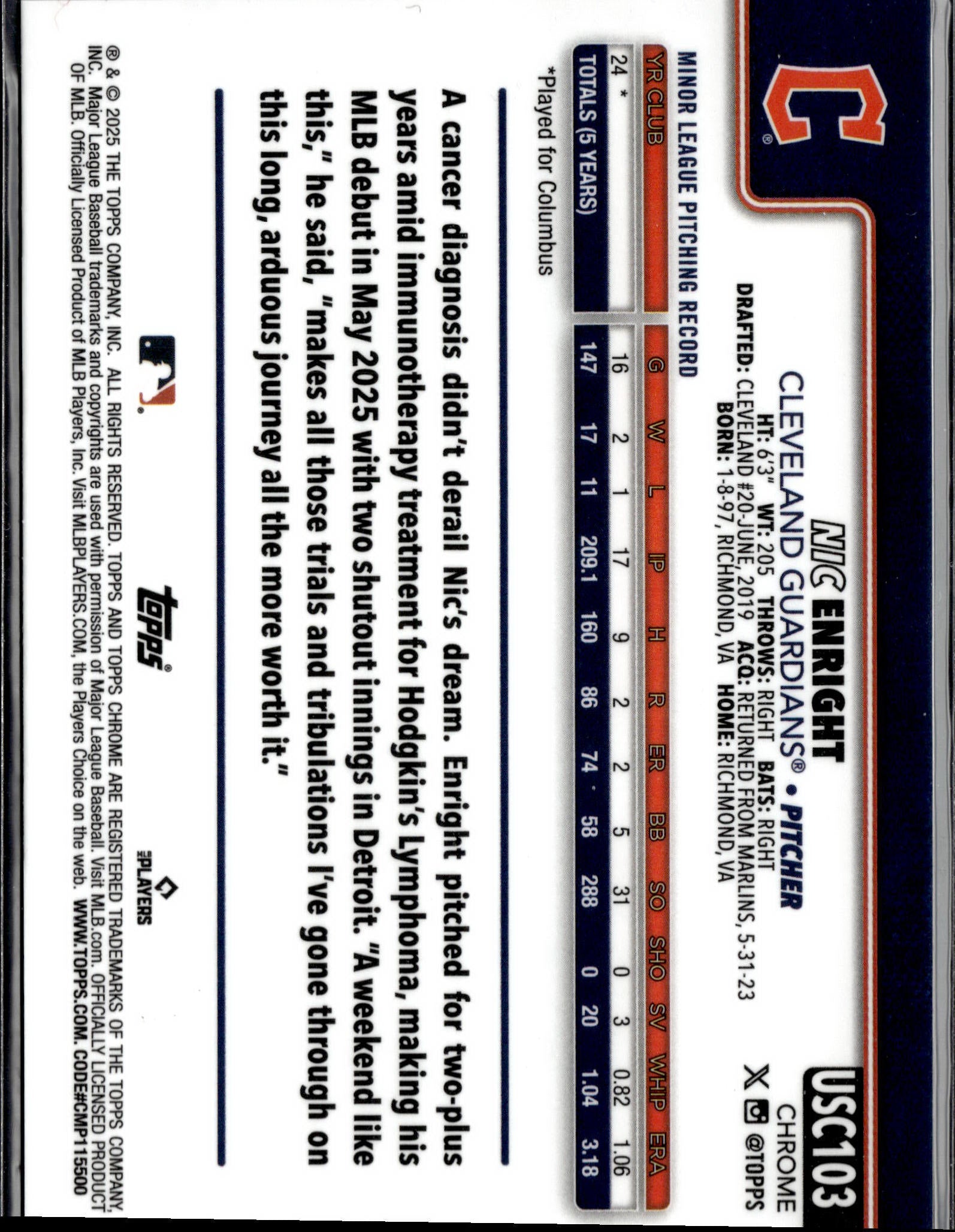 2025 Topps Chrome Update #USC103 Nic Enright Red RayWave Refractor #/5