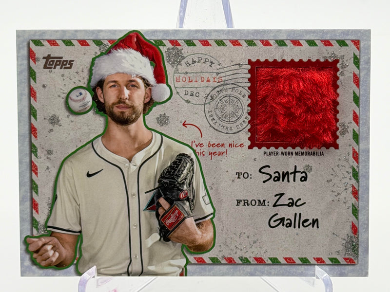 2024 Topps Holiday #HRC-ZGA Zac Gallen Holiday Relics Glitter #/25-1