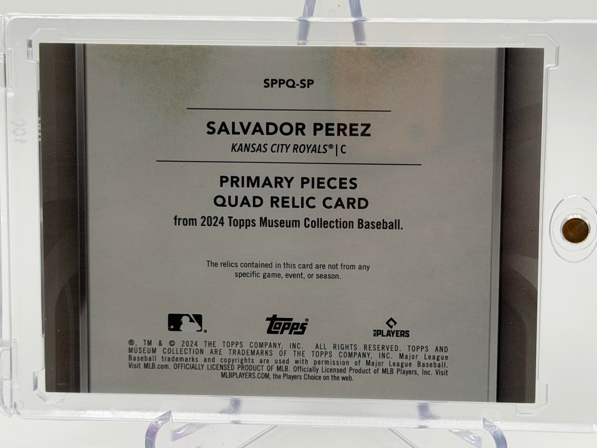 2024 Topps #SPPQ-SP Salvador Perez Pieces Quad Relics Copper #/49-2