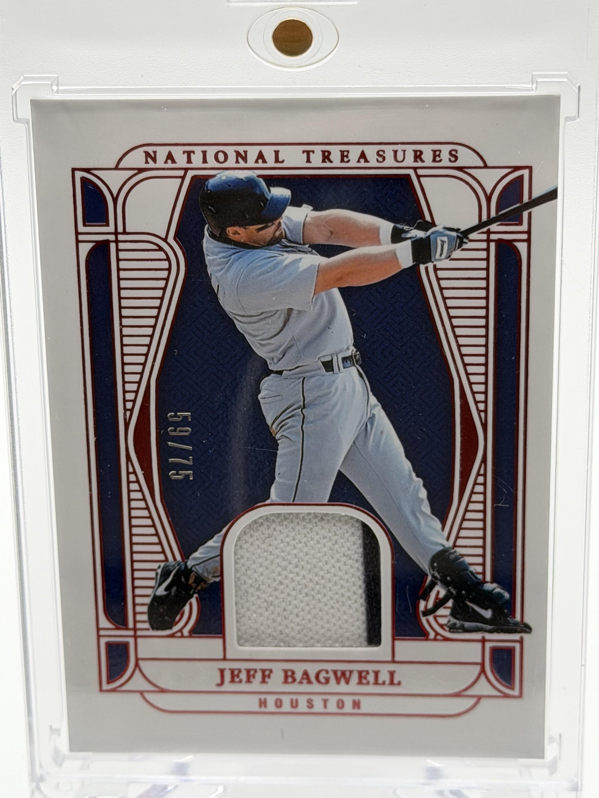 2025 Panini National Treasures #MT-JB Jeff Bagwell Material Treasures Red #/75