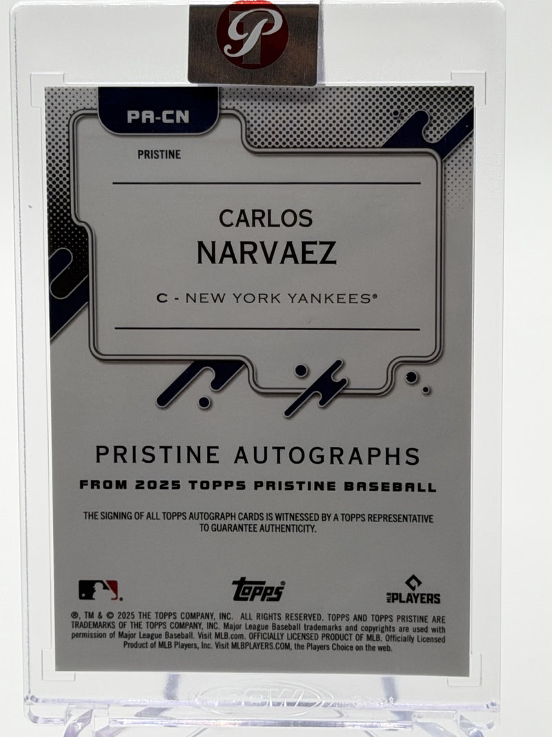 2025 Topps Pristine #PA-CN Carlos Narvaez Pristine Auto Purple Pristine Ref #/99-2