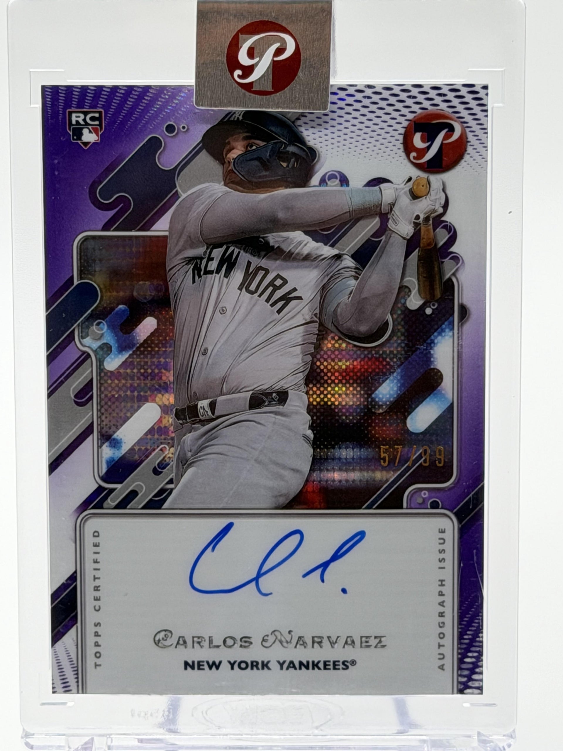 2025 Topps Pristine #PA-CN Carlos Narvaez Pristine Auto Purple Pristine Ref #/99