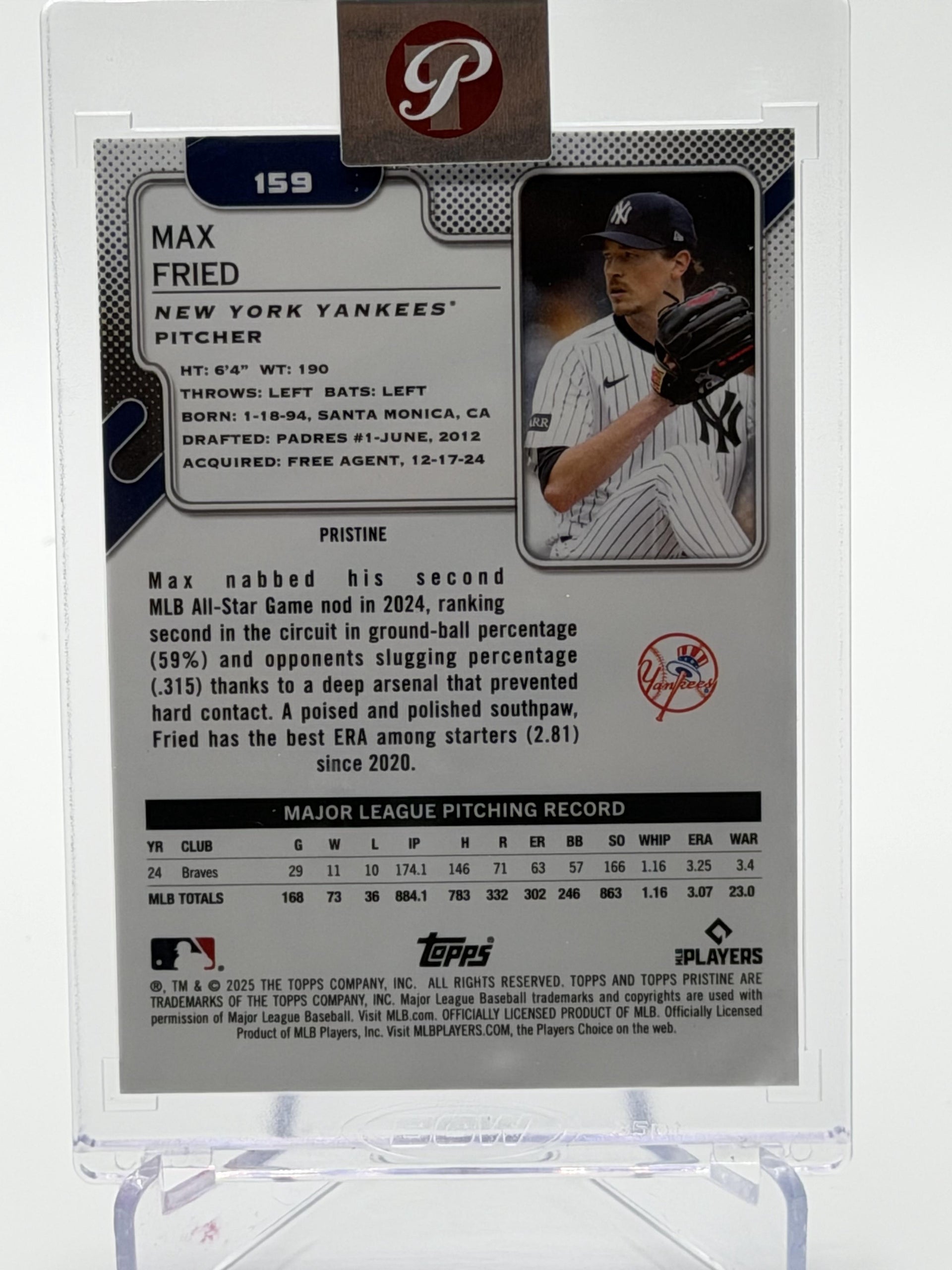 2025 Topps Pristine #159 Max Fried Blue Refractors #/75