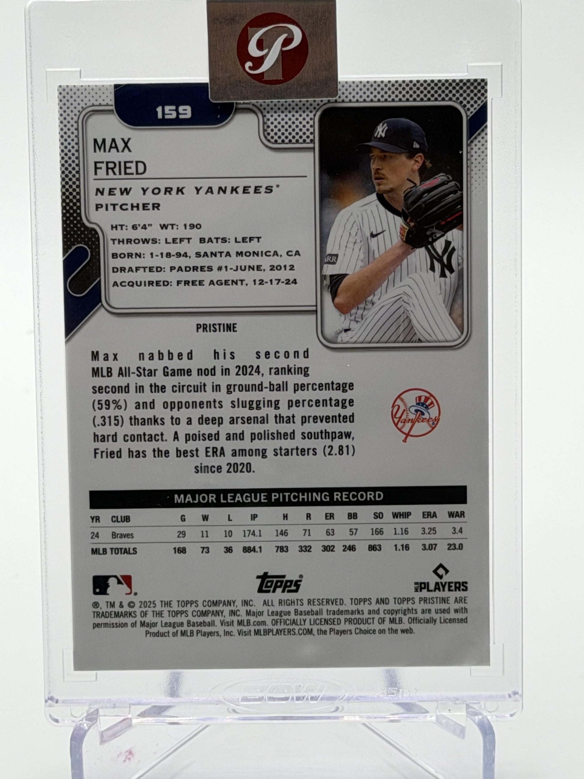 2025 Topps Pristine #159 Max Fried Blue Refractors #/75-2