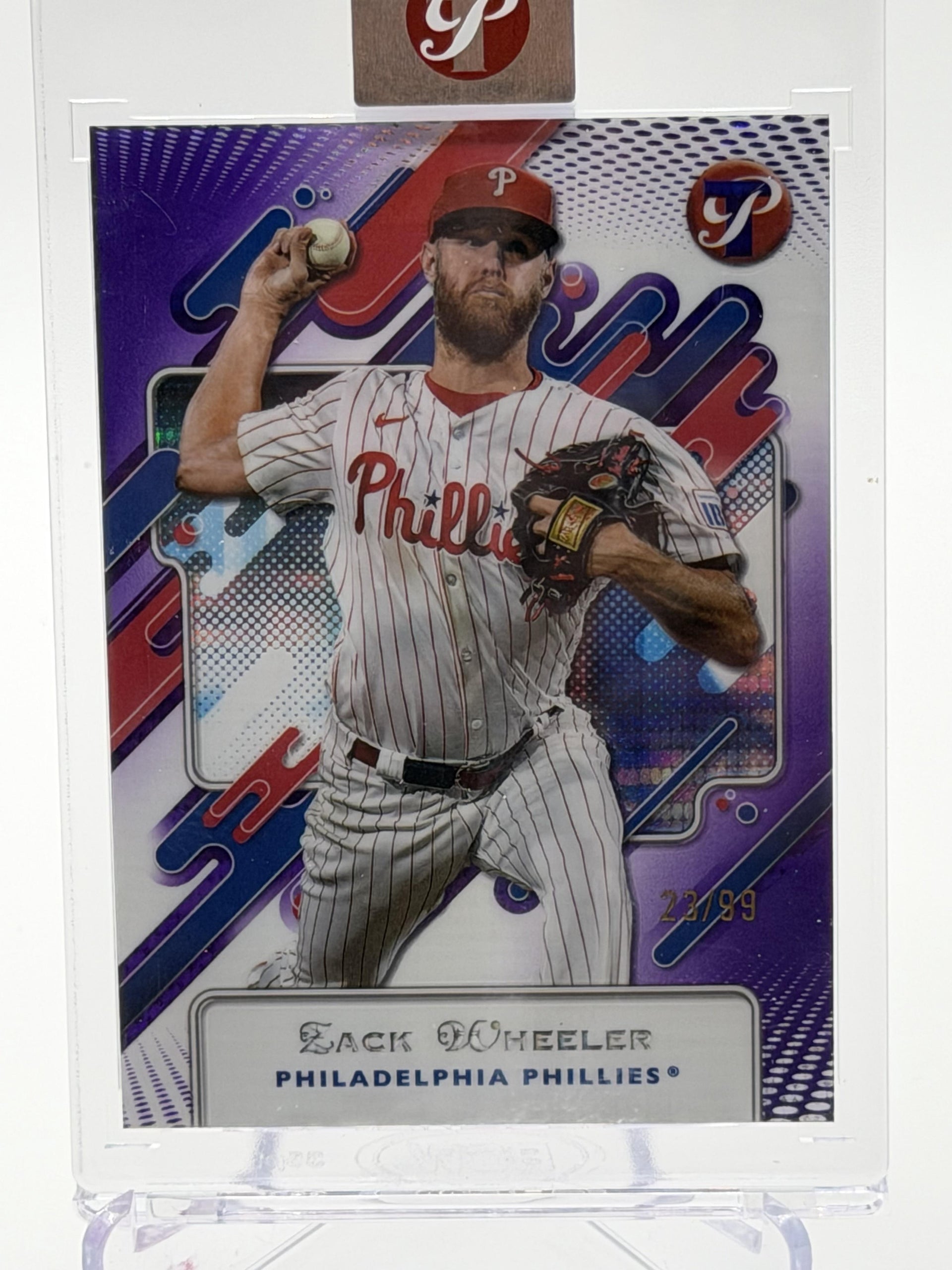2025 Topps Pristine #124 Zack Wheeler Pristine Purple Refractors #/99