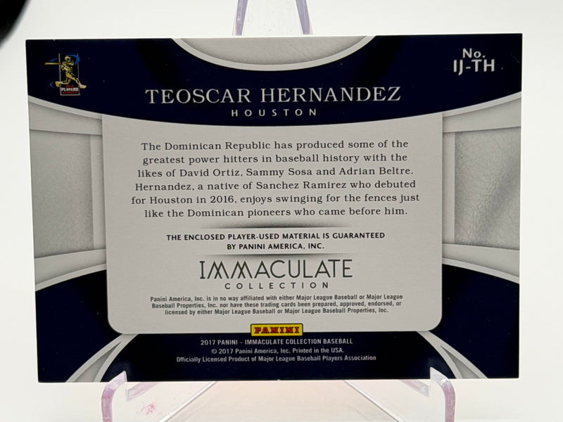 2017 Panini Immaculate Collection #IJ-TH Teoscar Hernandez Immaculate Jumbo Memorabilia #/99-2