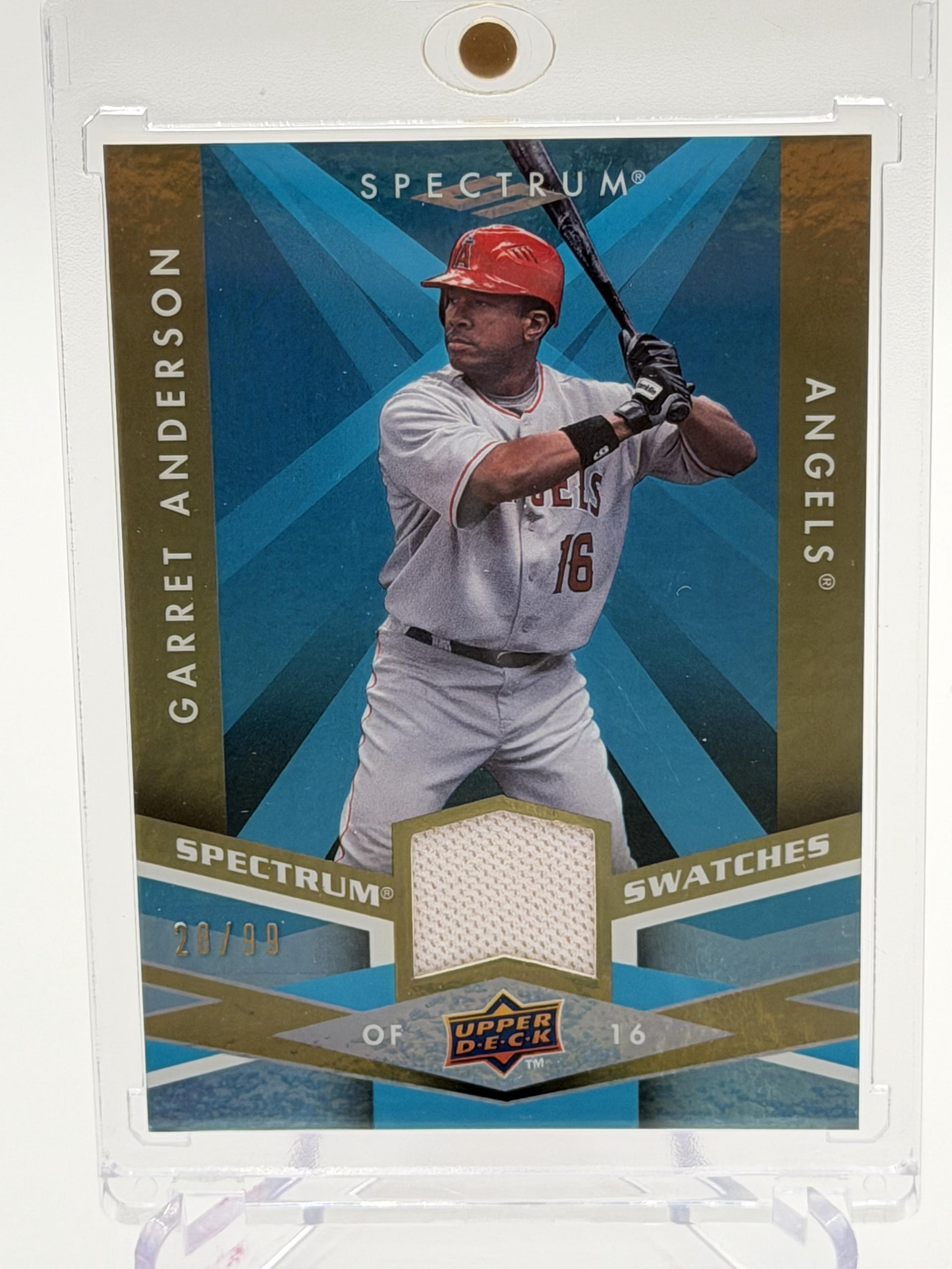 2009 Upper Deck Spectrum #SS-GT Garret Anderson Spectrum Swatches Light Blue Memorabilia #/99
