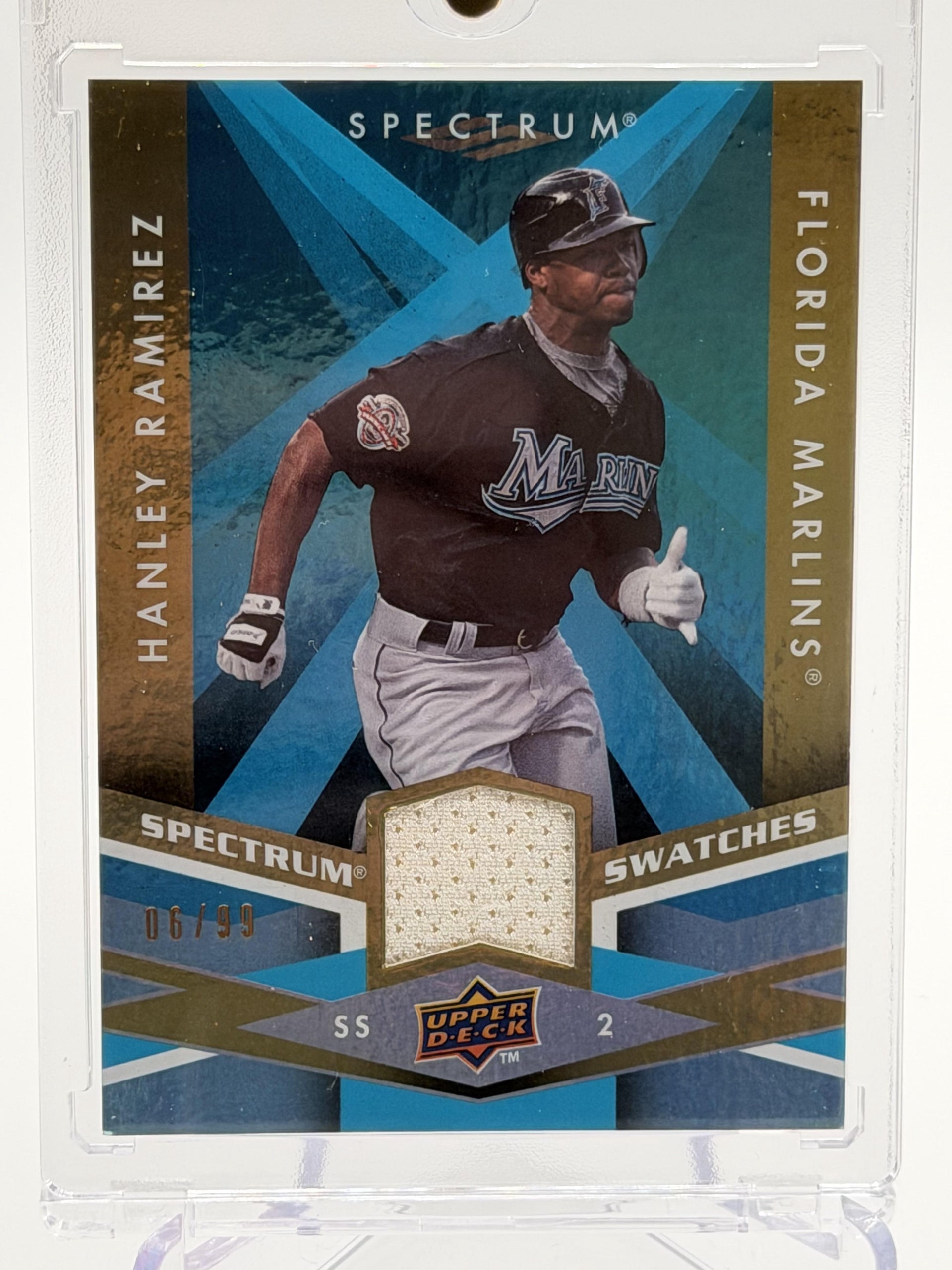 2009 Upper Deck Spectrum #SS-HR Hanley Ramirez Spectrum Swatches Light Blue Memorabilia #/99