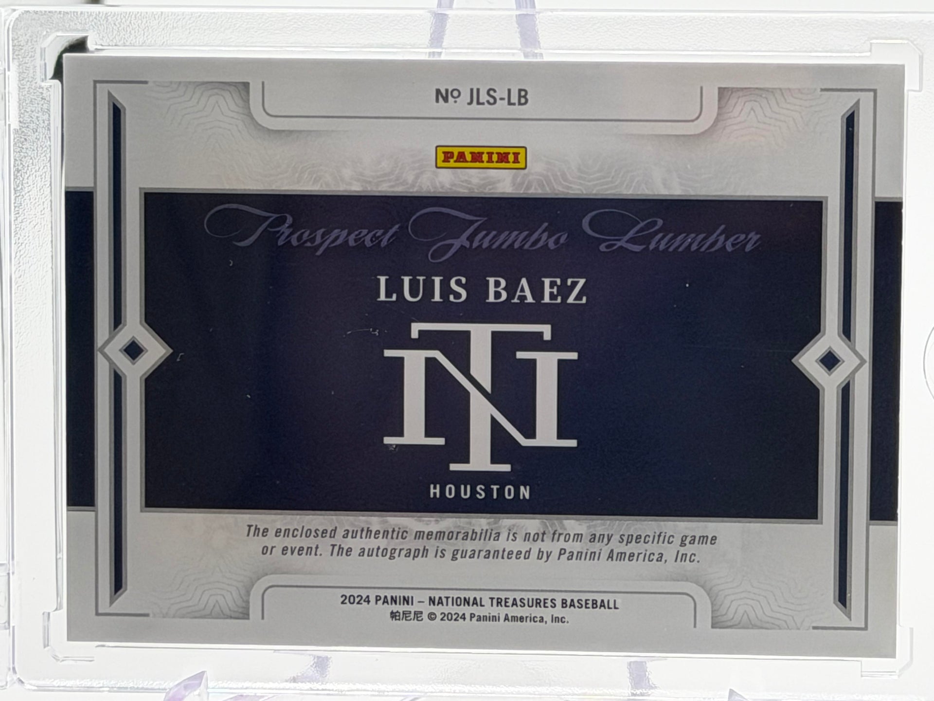 2024 Panini N.T. #JLS-LB Luis Baez Jumbo Lumber Signatures Holo Gold #/10
