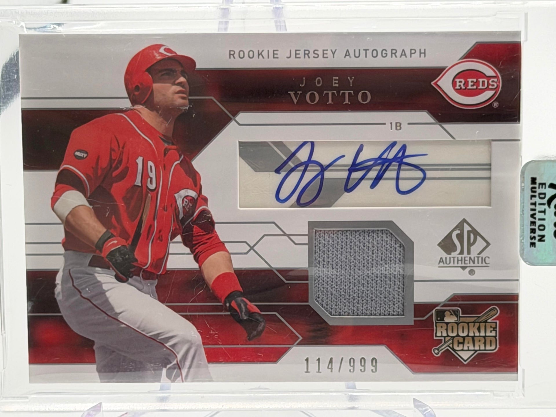 2008 SP Authentic #137 Joey Votto Autograph Memorabilia RC #/999
