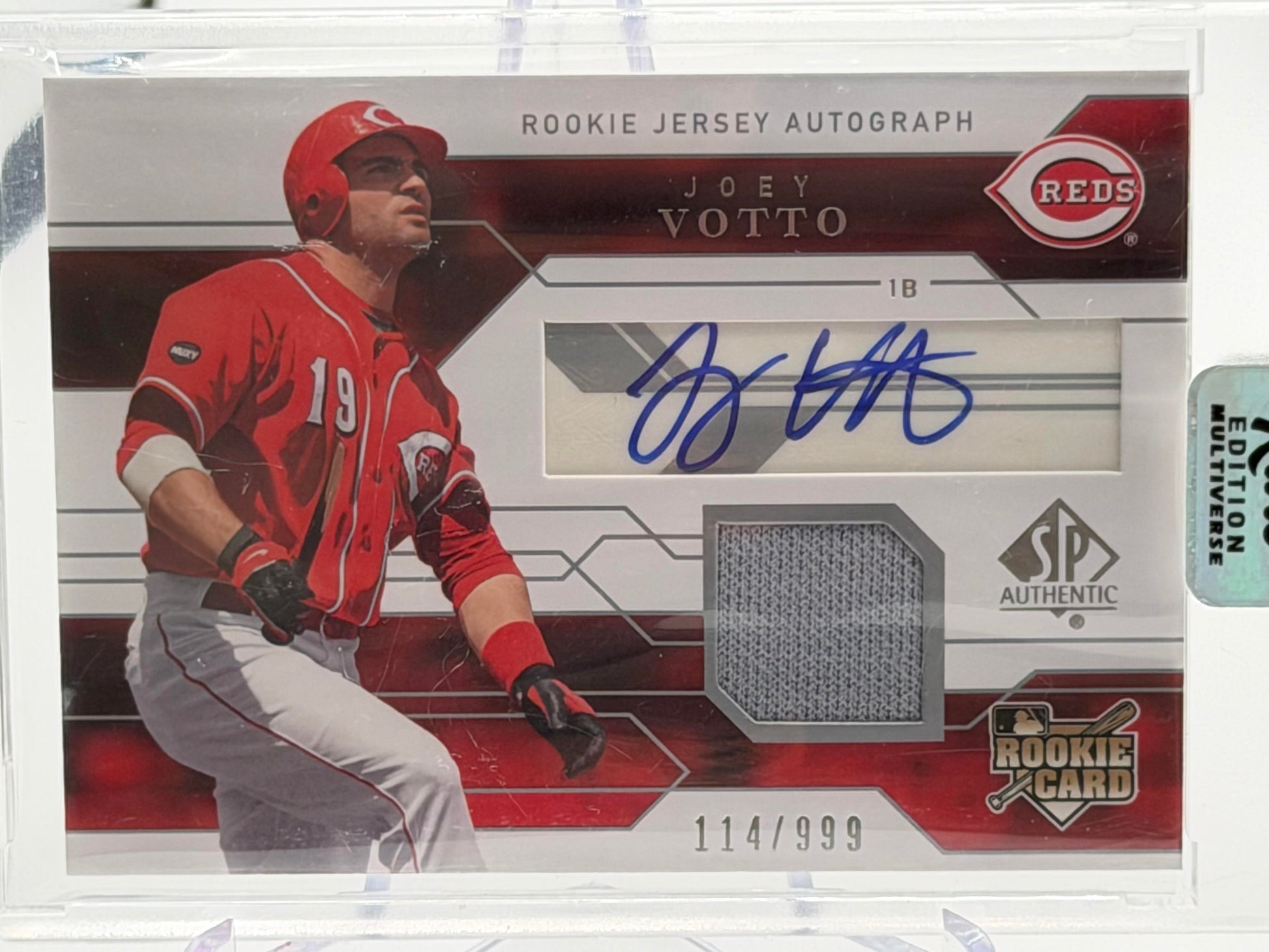 2008 SP Authentic #137 Joey Votto Autograph Memorabilia RC #/999-1