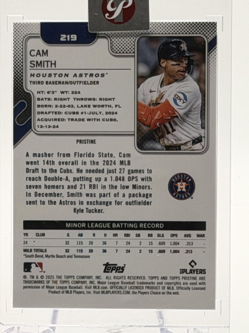 2025 Topps Pristine #219 Cam Smith Pristine Aqua Refractors #/199-2