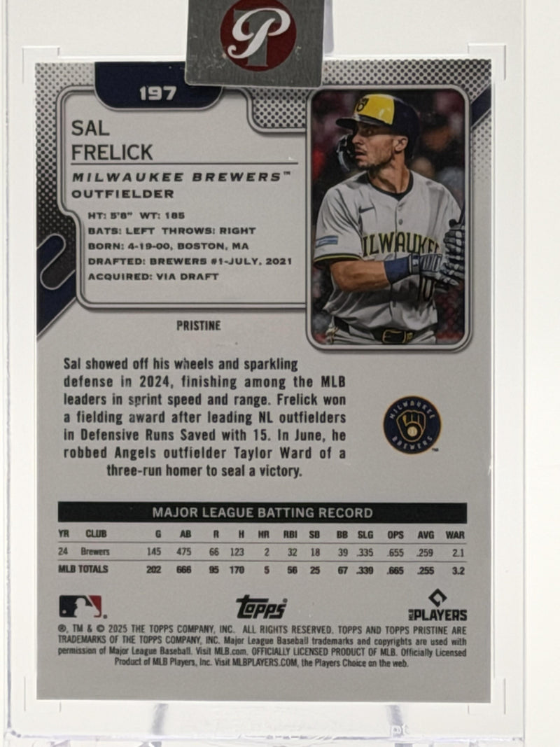 2025 Topps Pristine #197 Sal Frelick Pristine Aqua Refractors #/199-2