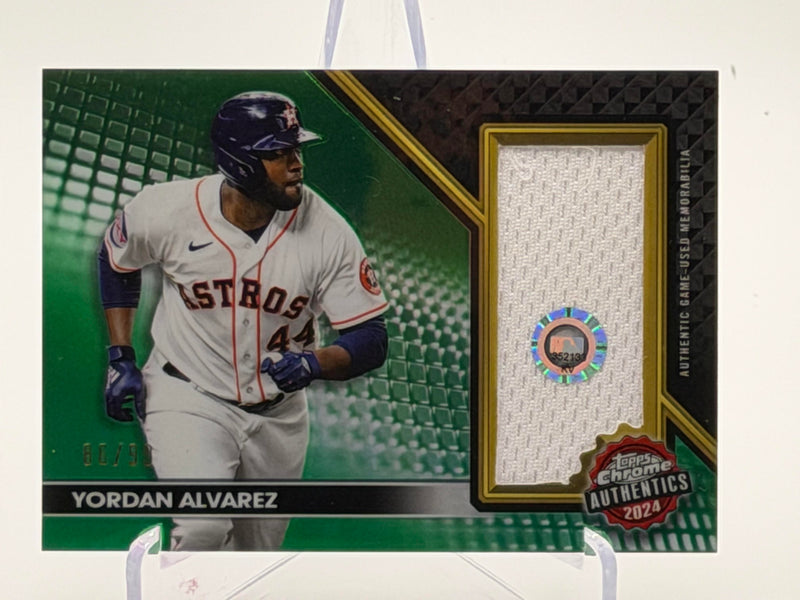 2024 Topps Chrome #TCA-YA Yordan Alvarez Topps Relics Green Refractors #/99-1