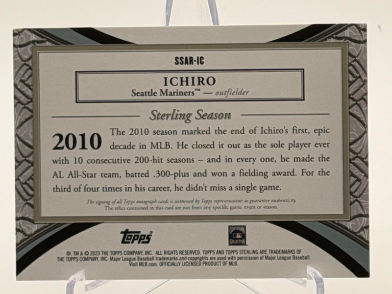 2020 Topps Sterling #SSAR-IC Ichiro Sterling Seasons Autograph Relics Auto Memorabilia #/25-2